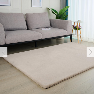 Deluxe Rabbit Faux Fur Rug – Biscuit / 140cm