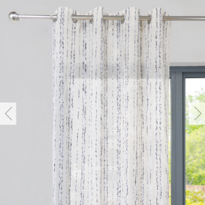 Pembury Slub Voile Panel - White and Charcoal
